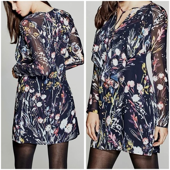 Marciano Dresses & Skirts - Marciano Women’s Dress Black Floral Birds of a Feather Size Large